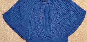 Knitted original design electric blue blouse